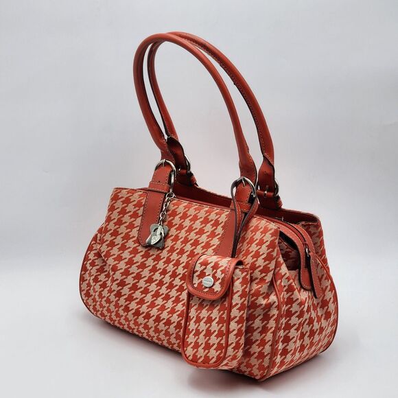 Nine West Vintage Red Houndstooth Bag with Matching Phone Case - Picture 2 of 14